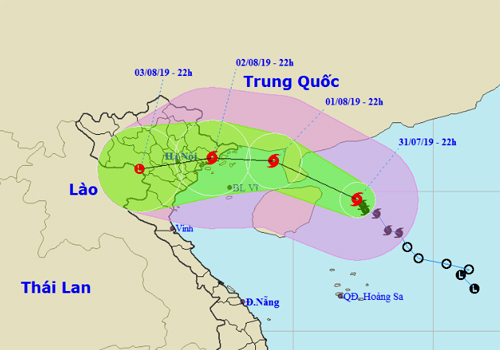 Dá»± bÃ¡o ÄÆ°á»ng Äi vÃ  khu vá»±c áº£nh hÆ°á»ng cá»§a bÃ£o Wipha. áº¢nh: NCHMF